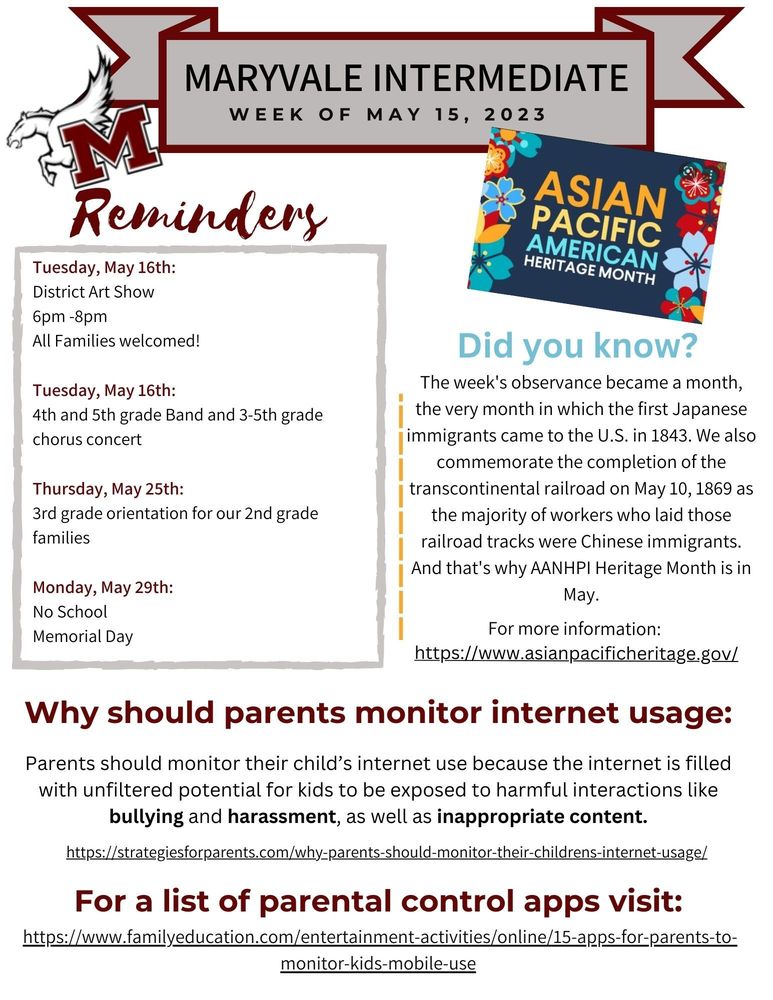 Parent Bulletin Maryvale Intermediate School
